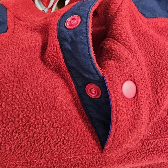 Vineyard Vines fleece unisex red and navy youth 1/4 snap pullover size XL - Picture 4 of 8